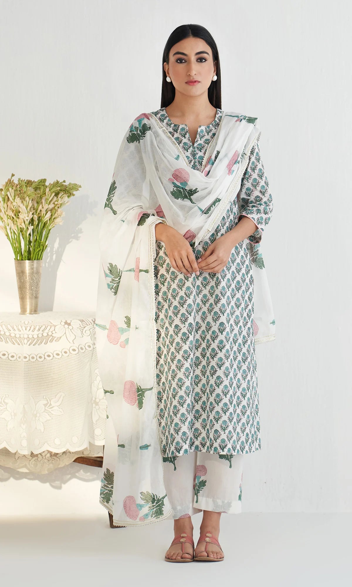 printed cotton suit set