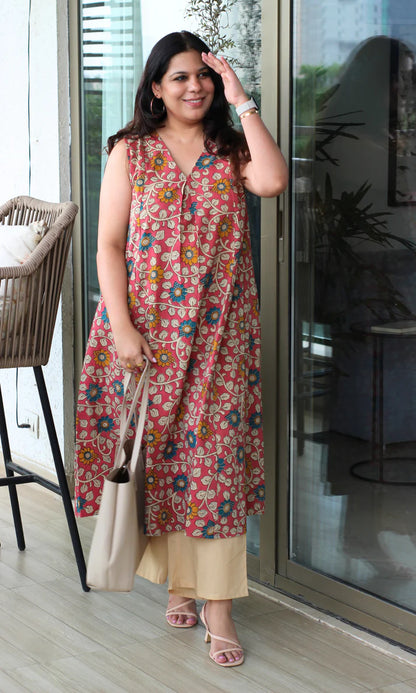 sleeveless A-line kurta