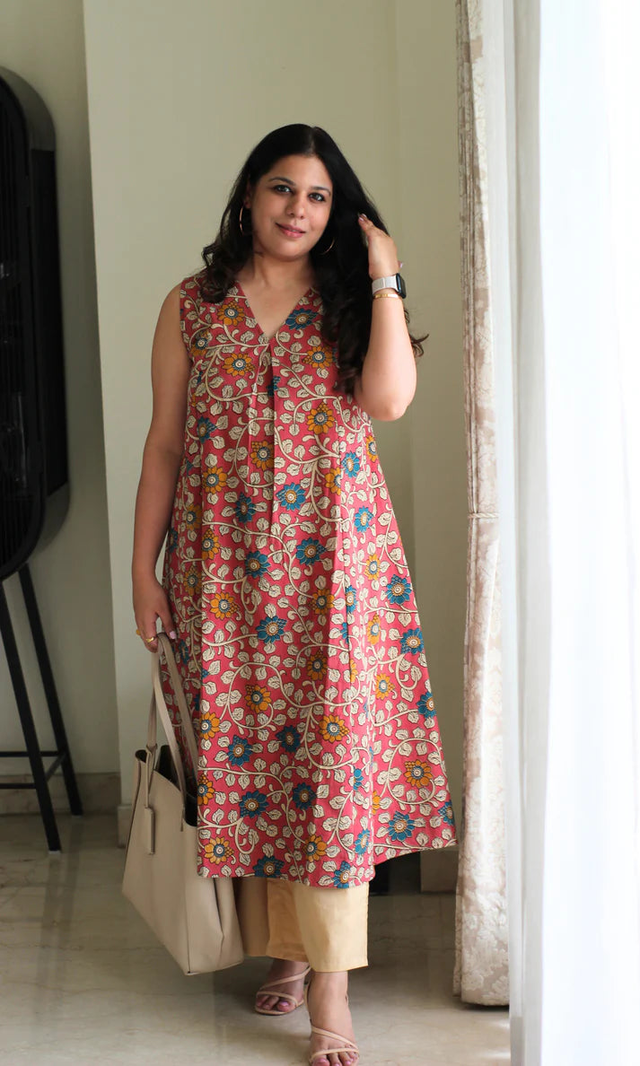 sleeveless A-line kurta