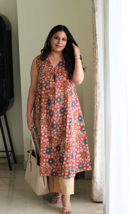 sleeveless A-line kurta