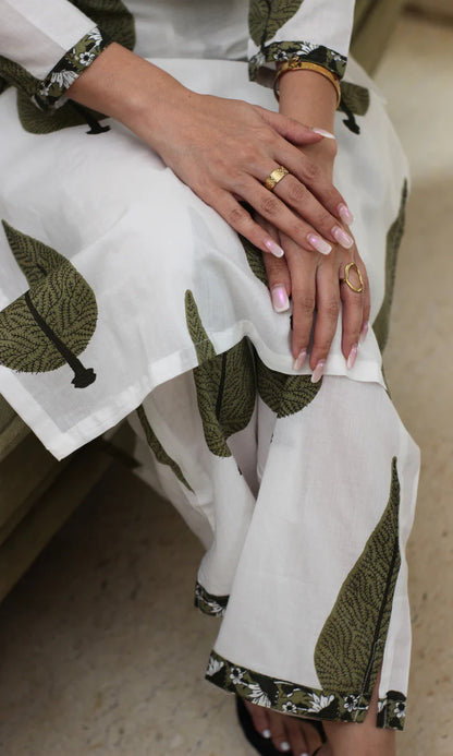 white cotton kurta set