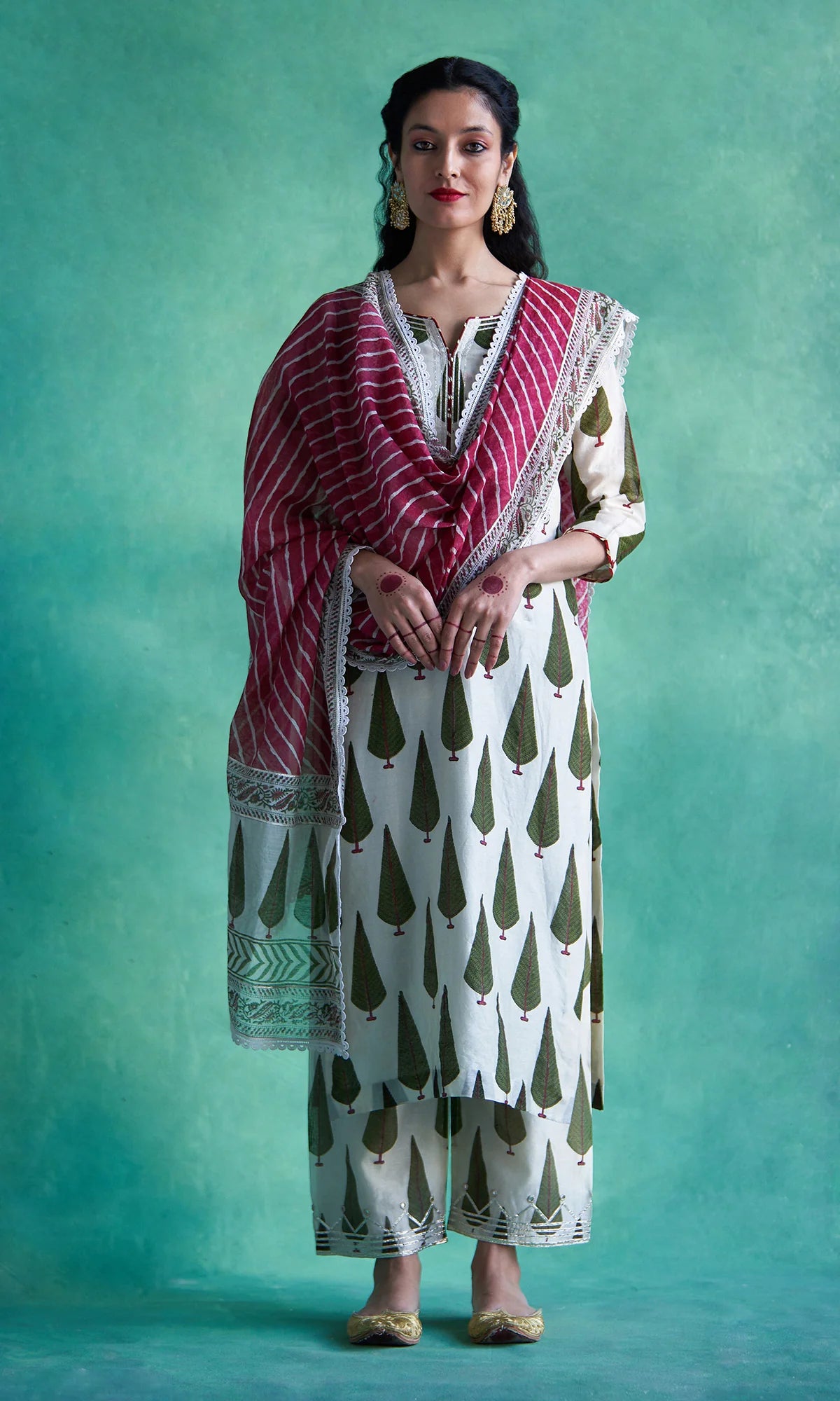 three-piece ethnic suit set