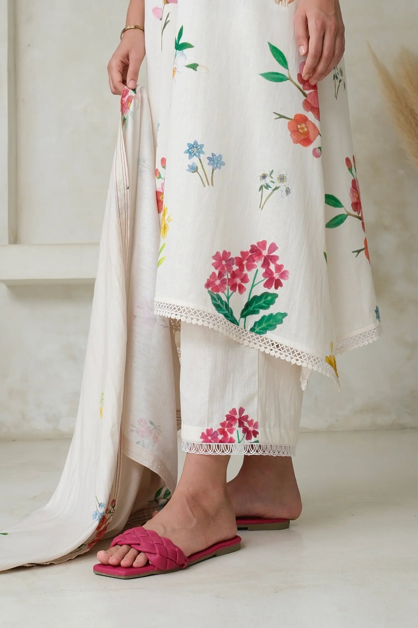 Elysian Bloom Hand-Printed Kurta Palazzo Set