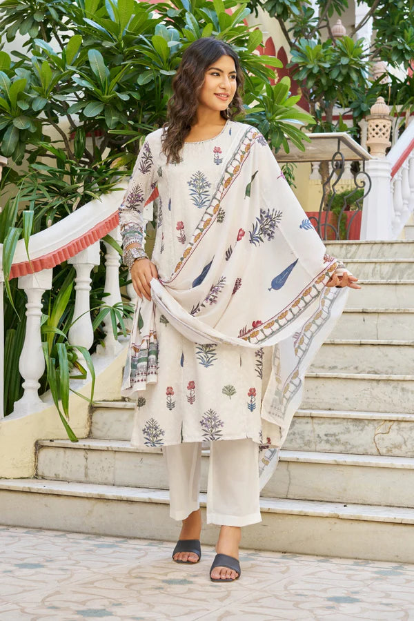 Women’s Printed Cotton Kurta Set with Dupatta
