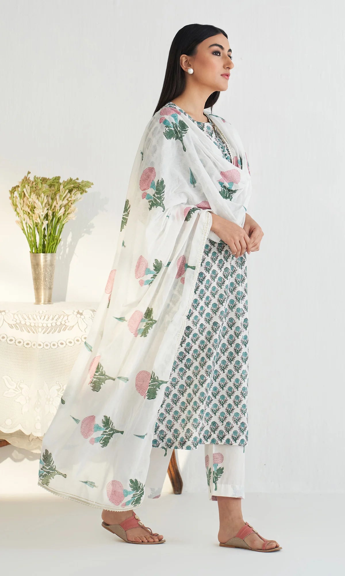 printed cotton suit set