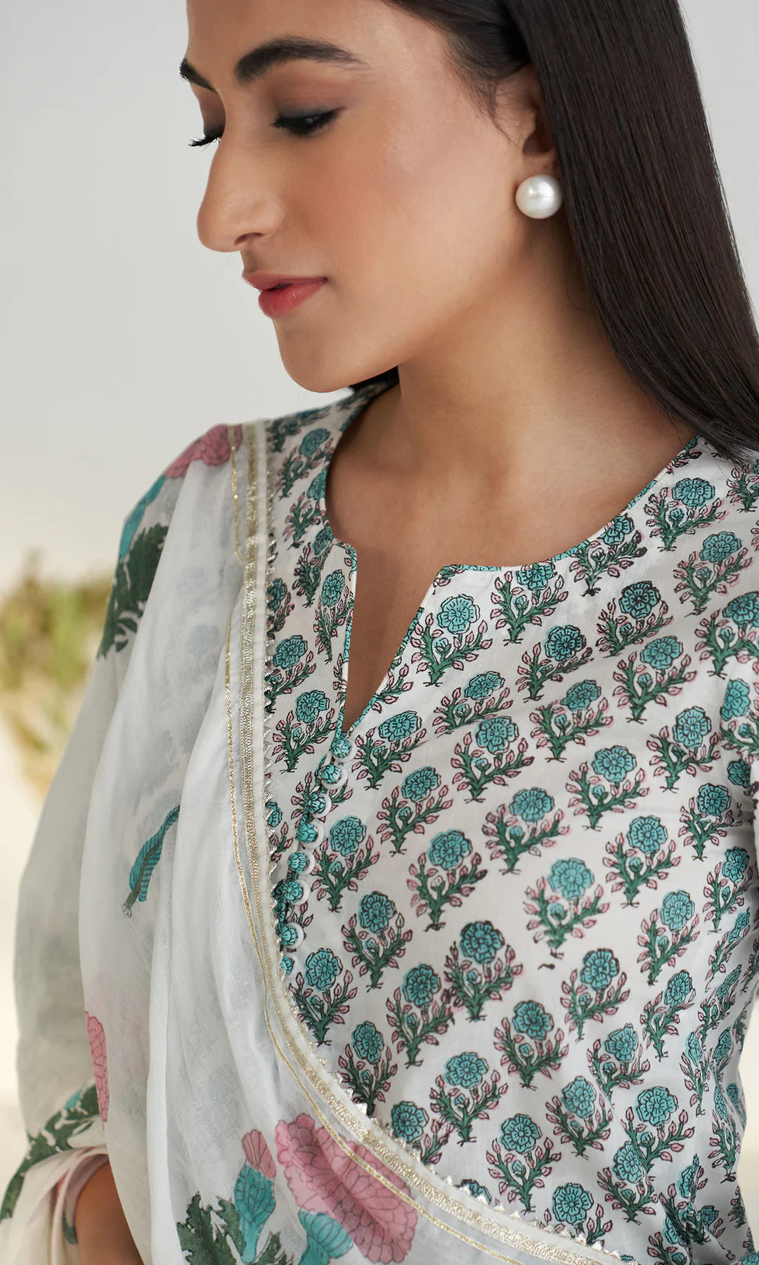 printed cotton suit set