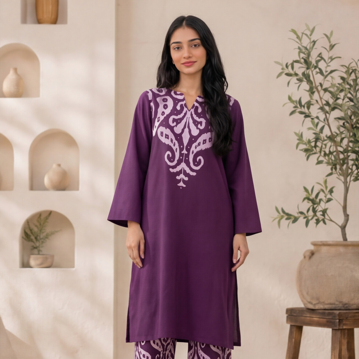 this plum purple kurta set