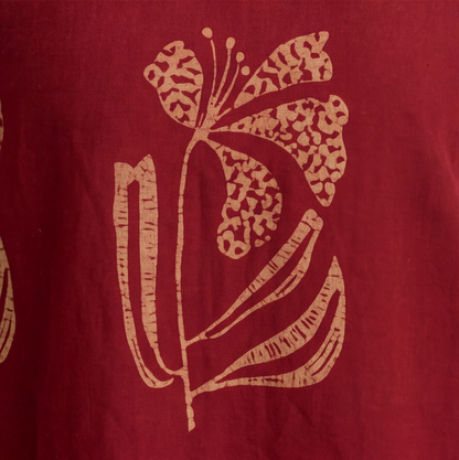 Women's Maroon Floral Printed Cotton kurta only