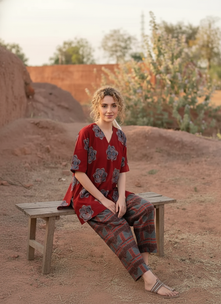 A printed cotton co-ord set